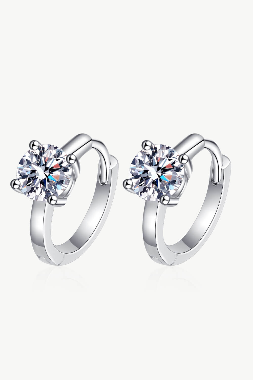 Moissanite sterling Huggie Earrings