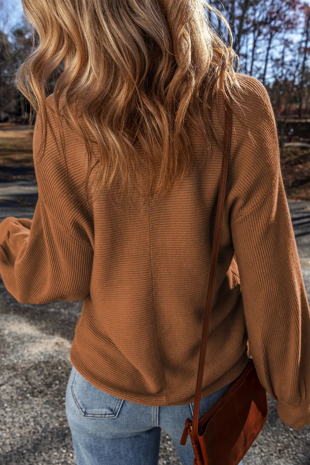 V-Neck trendy Dropped Shoulder Long Sleeve Sweater