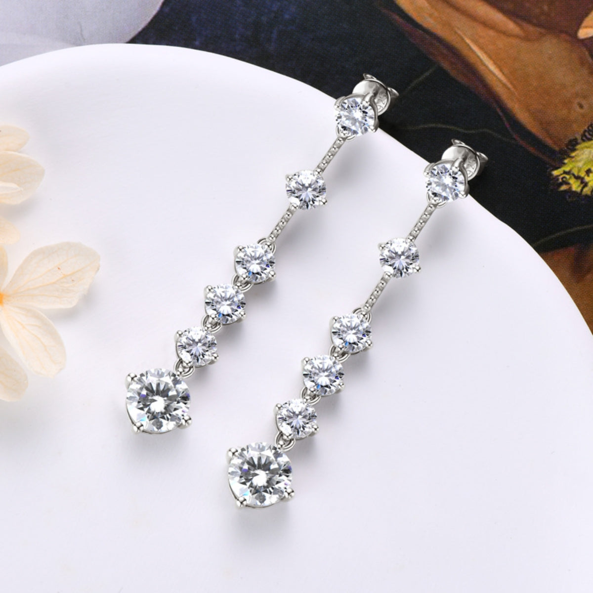 Elegant 1.9 Carat Moissanite Earrings - 925 Sterling Silver Sparkling Studs for Women