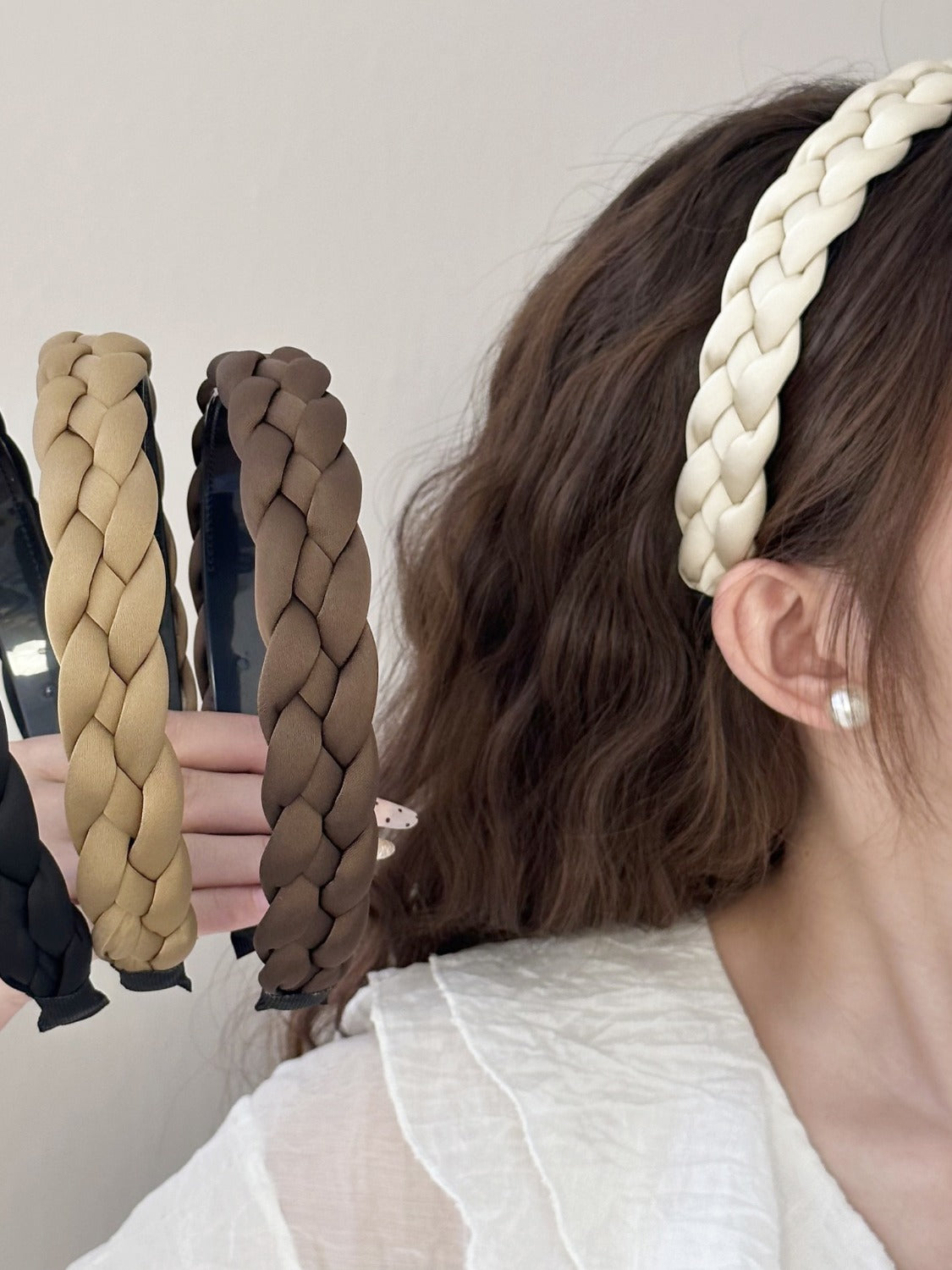 Polyester Braided Wide Headband bracelet