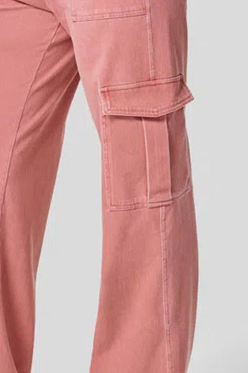 High trendy Waist Straight Leg Cargo Jeans