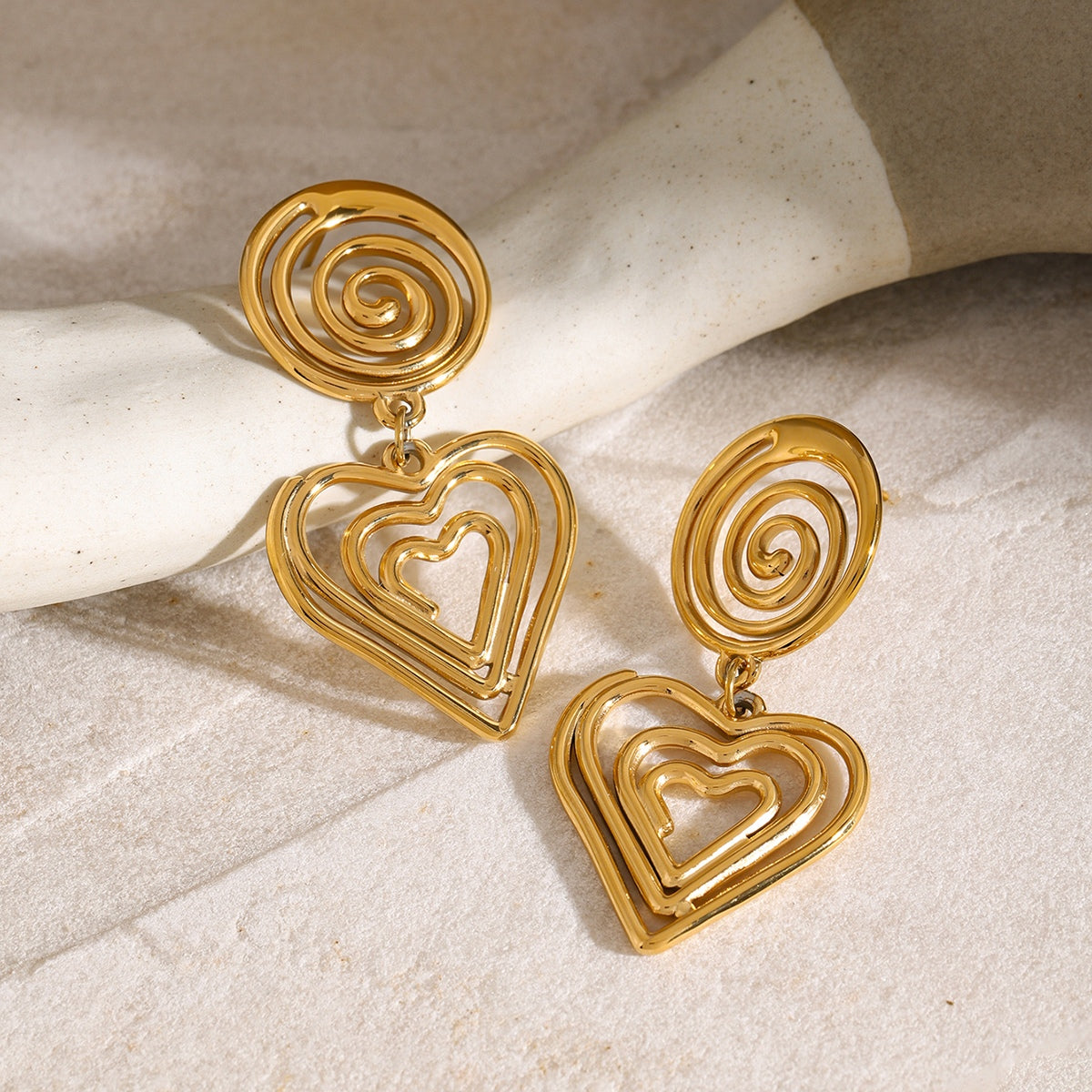 Stainless trendy Steel Heart Earrings