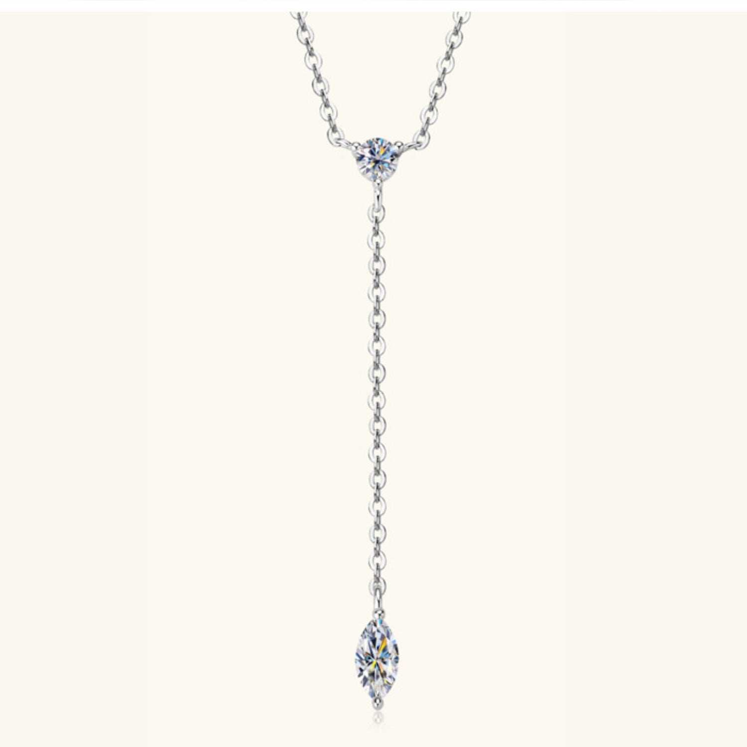 Moissanite trendy 925 Sterling Silver Necklace