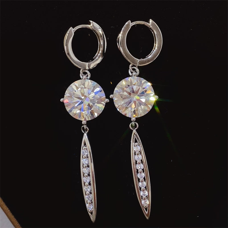 Elegant 1.9 Carat Moissanite Earrings - 925 Sterling Silver Sparkling Studs for Women