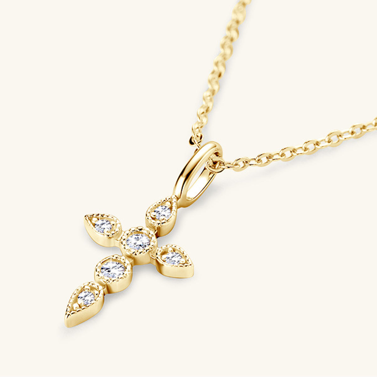 925 Sterling Silver Moissanite Cross Pendant Necklace elegants