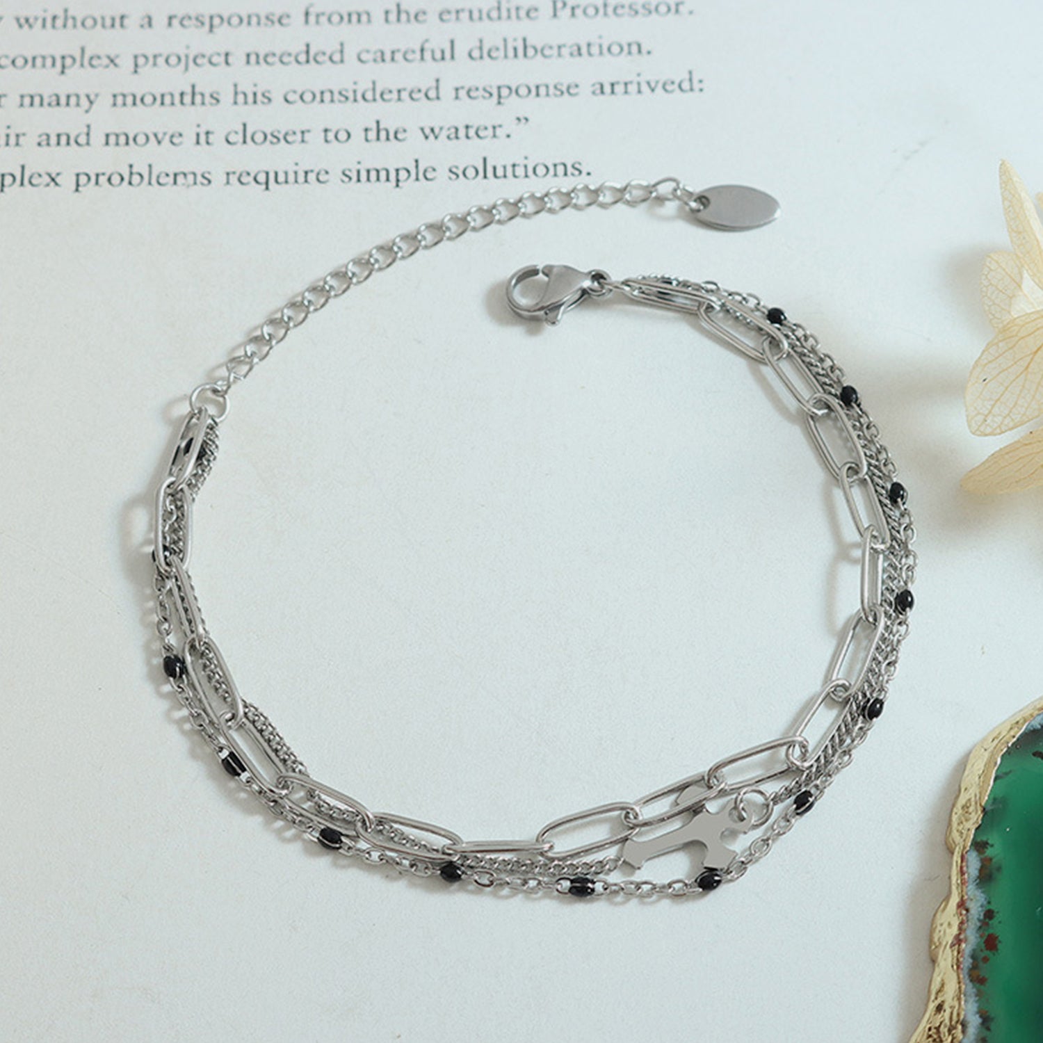 Titanium trendy Steel Three-Layered Bracelet