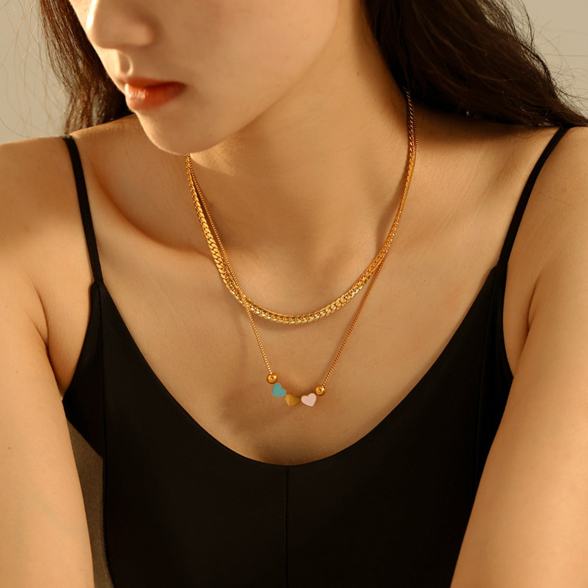 18K Gold-Plated Chain Necklace.